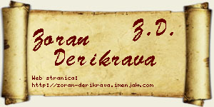 Zoran Derikrava vizit kartica